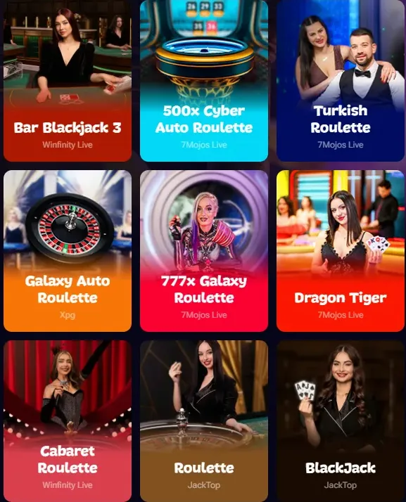 Live dealer blackjack tafel HD studio